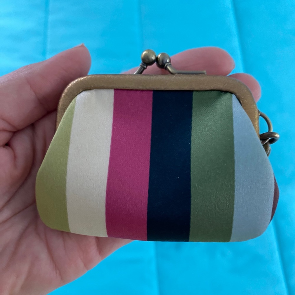 NWT Vintage Coach Striped Change Purse